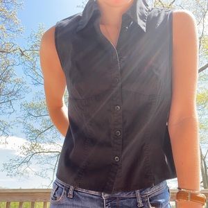 Button down sleeveless shirt